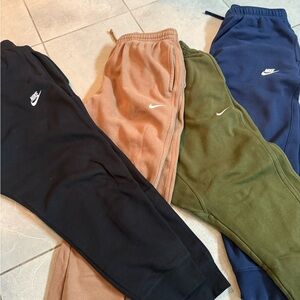Nike Sweatpants - Tan, Green, and Blue